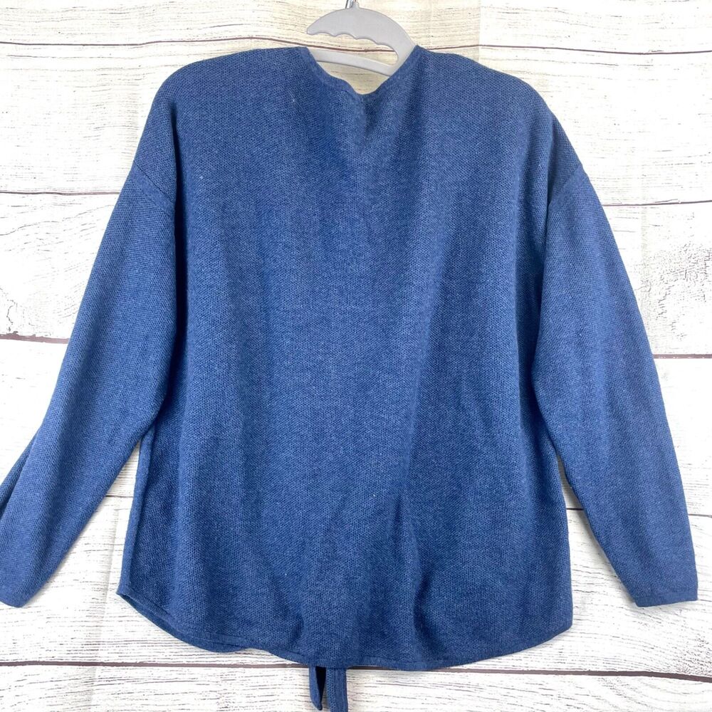 J Jill Women's Blue Tie front Pull Over Sweater Long Sleeve Size L - Picture 5 of 8